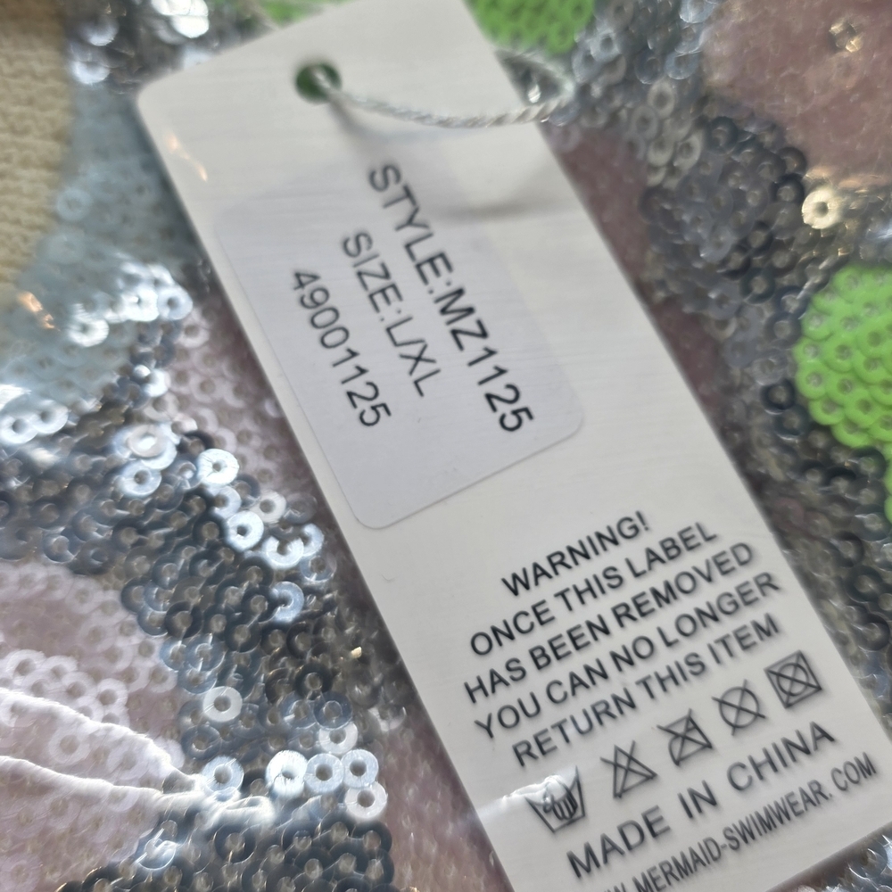 NWT Mermaid Fasion Floral Sequin Cardigan Sweater Size S/M & L/XL Available - Picture 7 of 10